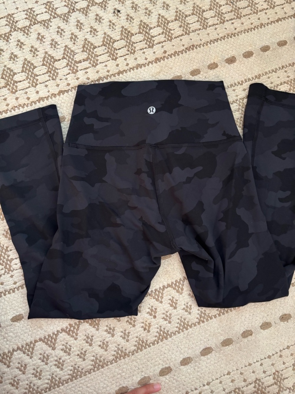 lululemon athletica Croppped Wunder Train Black Camo Leggings